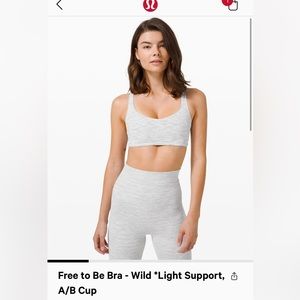 Lululemon gray Free to be Wild bra sz8